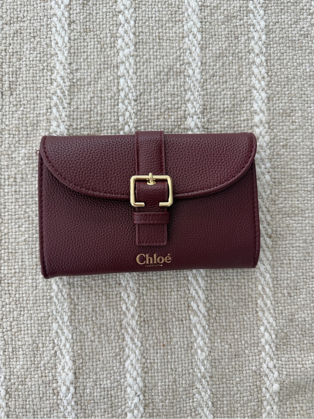 Chloé Burgundy Cosmetic Bag / Clutch – New